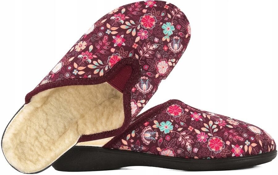 Adanex Dames Pantoffels 29840 Bordo Wol Gevoerd