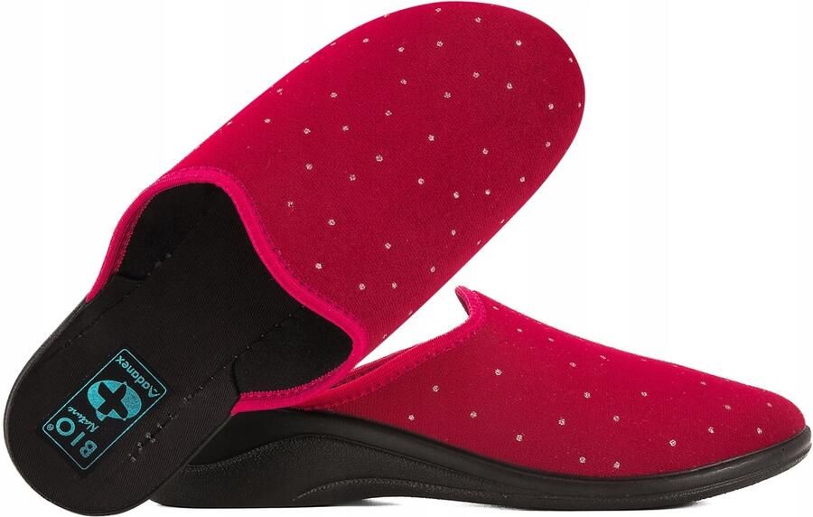 Adanex Dames Pantoffels 29859 Rode Velours met Sleehak