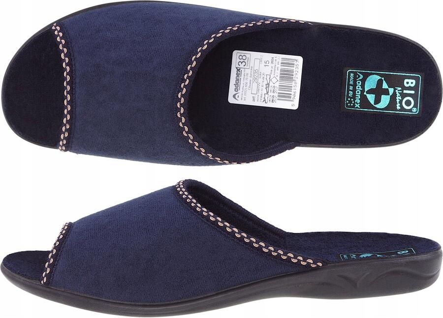 Adanex Dames Pantoffels BIO 29235 Frotte Blauw