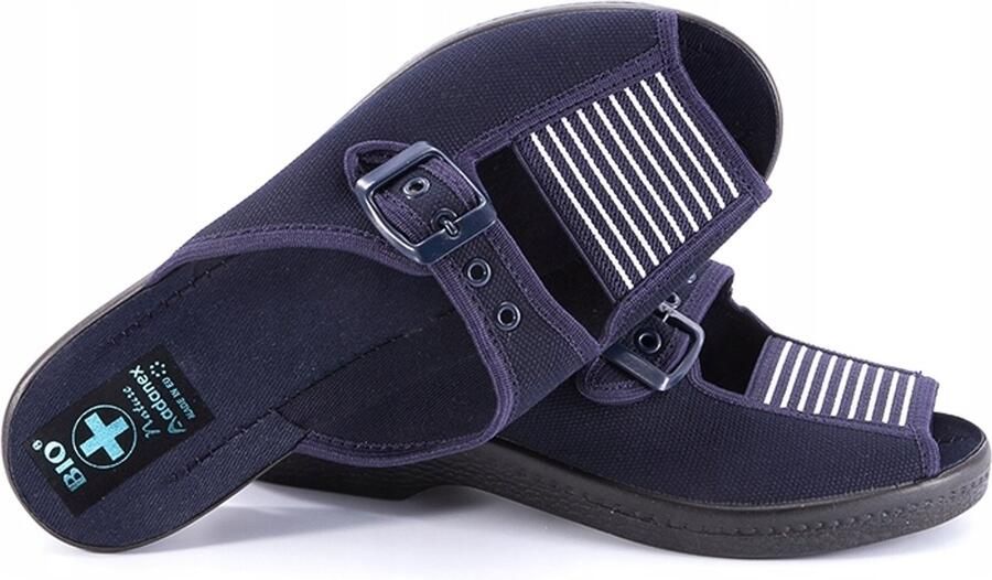 Adanex Dames Pantoffels Model 34 Blauw Wit