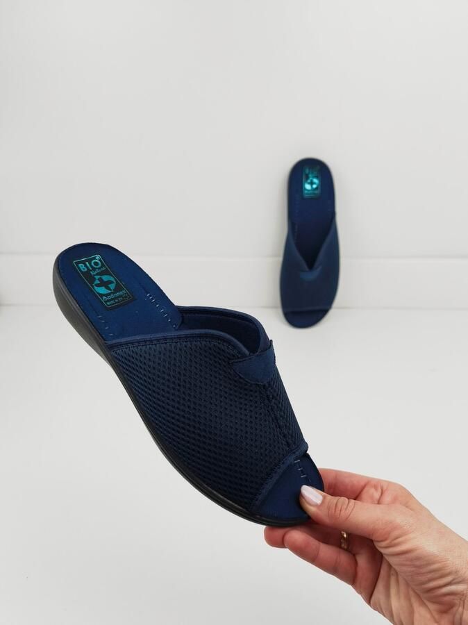 Adanex Dames Pantoffels Blauw Lichte Instappers
