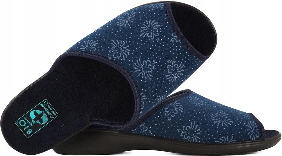 Adanex Dames Pantoffels Blauw Zilver Comfort & Stijl