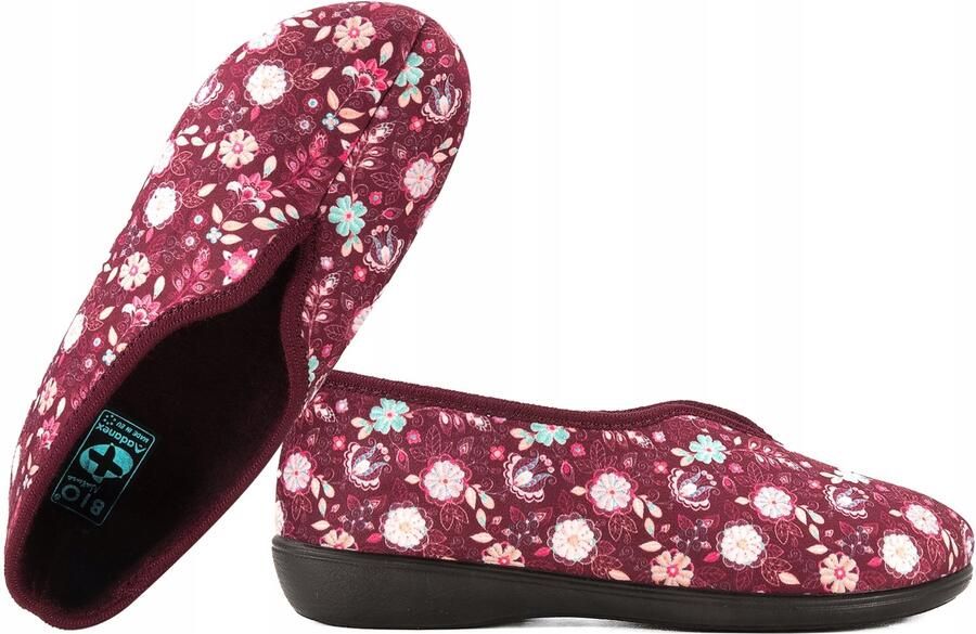 Adanex Dames Pantoffels Bordo Bloemen PU Zool