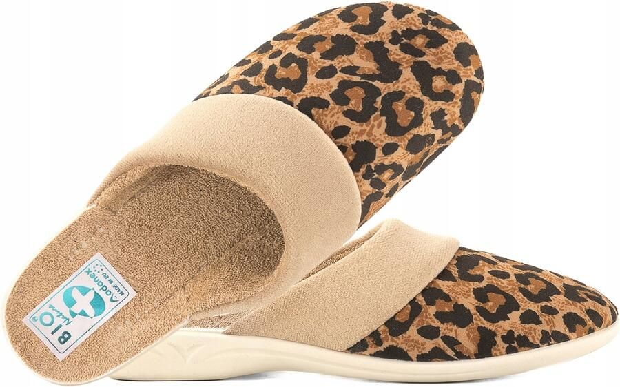 Adanex Dames Pantoffels Panterprint Beige