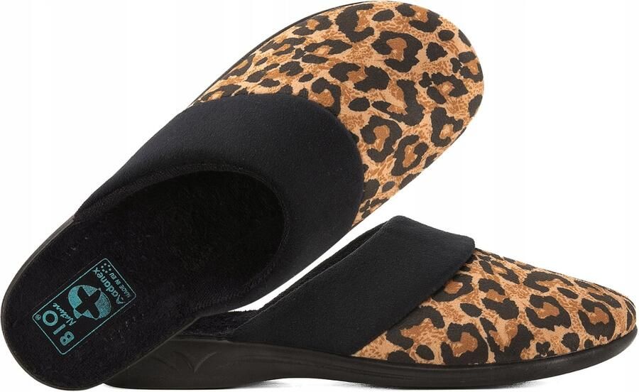 Adanex Dames Pantoffels Panterprint Zwart Comfort & Stijl