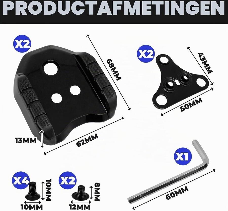 Adapters voor Shi o SPD SM-SH41 Fietsschoenen 2 Stuks Ideaal voor Fietsen en Wandelen