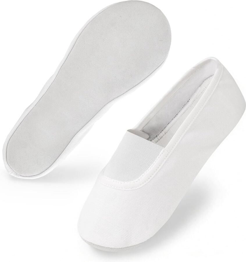 Ade de Gymnastiekschoenen voor Kinderen Unisex Sport Sneakers met Brede Elastiek en Leren Buitenzool Comfortabele Gym Schoenen voor en