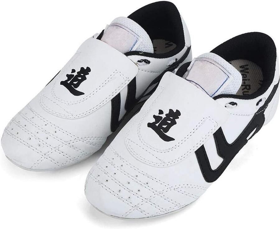 Ade de Taekwondo Schoenen van PU en Rubber Lichtgewicht Martial Arts Schoenen voor Taekwondo Boksen en Kung Fu