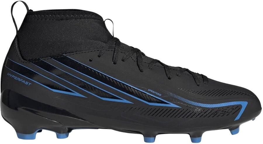 Adidas F50 Hyperfast League Mid Gras Voetbalschoenen (FG) Kids Zwart Blauw - Foto 2