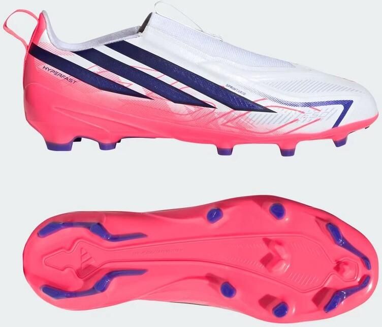 Adidas F50 Hyperfast League Laceless Fg Junioren Voetbalschoenen Wit 1 2 Kinderen - Foto 2