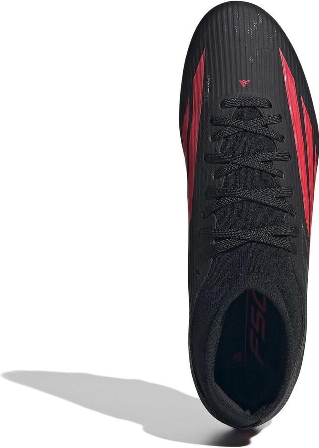 Adidas F50 League Mid Gras Kunstgras Voetbalschoenen (MG) Zwart Rood Donkergrijs
