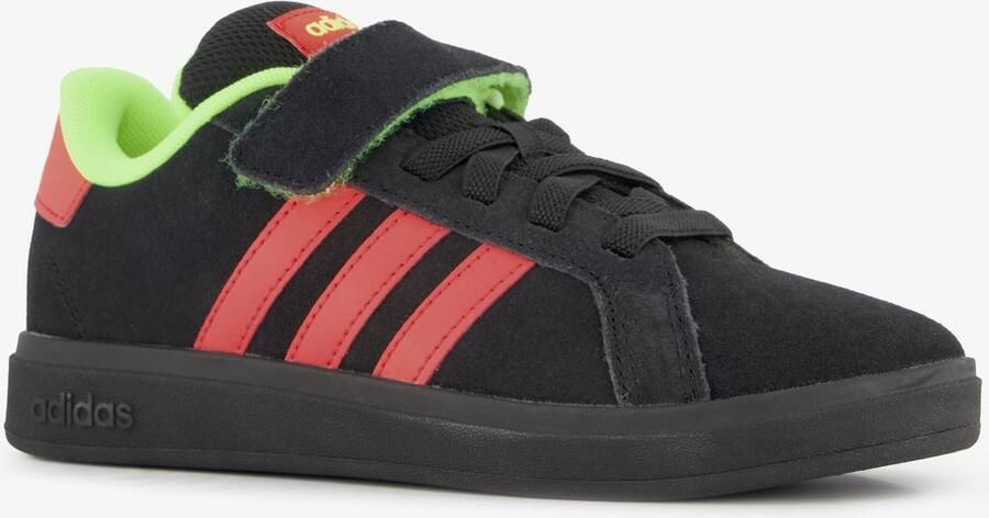Adidas Grand Court 00s El C jongens sneakers zwart rood Uitneembare zool