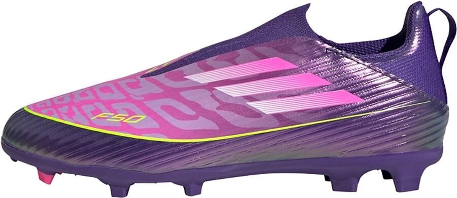 Adidas F50 Lamine Yamal League Veterloze Gras Kunstgras Voetbalschoenen (MG) Kids Paars Roze Geel