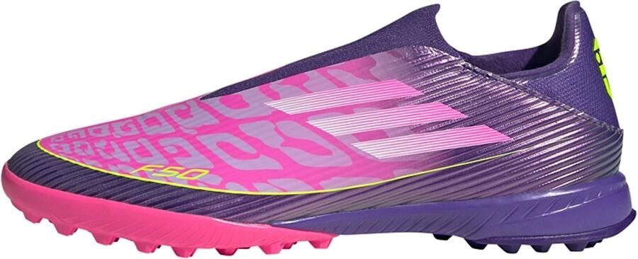 Adidas Perfor ce F50 League Lamine Yamal Laceless Turf Voetbalschoenen Unisex Paars