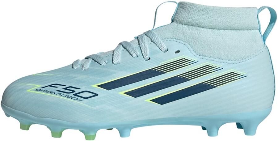 Adidas Perfor ce F50 Sparkfusion League Mid Cut Firm Ground Artificial Ground Voetbalschoenen Kids Kinderen Blauw