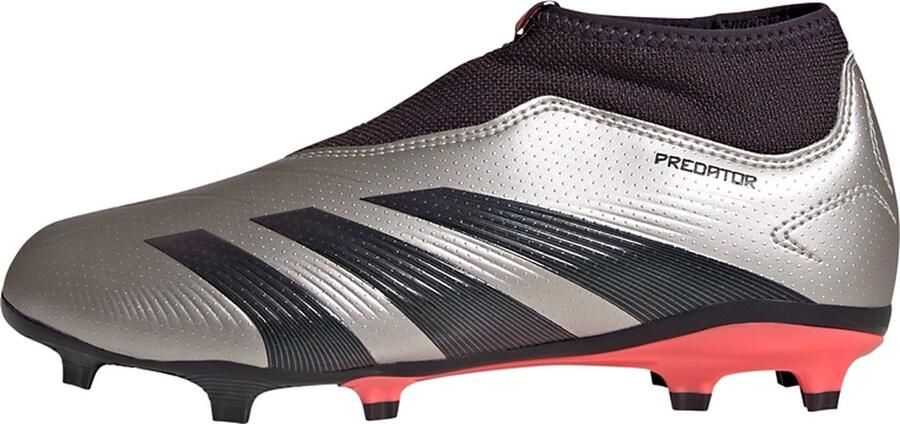 Adidas Predator League Laceless FG Junior Platinum Metallic Aurora Black Turbo Platinum Metallic Aurora Black Turbo