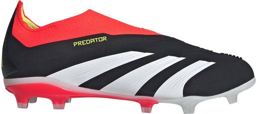 Adidas Predator Elite Veterloze Gras Voetbalschoenen (FG) Kids Zwart Wit Felrood