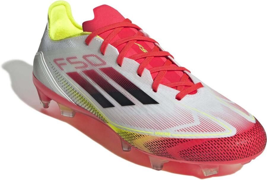 Adidas F50 Pro Firm Ground Voetbalschoenen Cloud White Core Black Solar Yellow- Heren Cloud White Core Black Solar Yellow