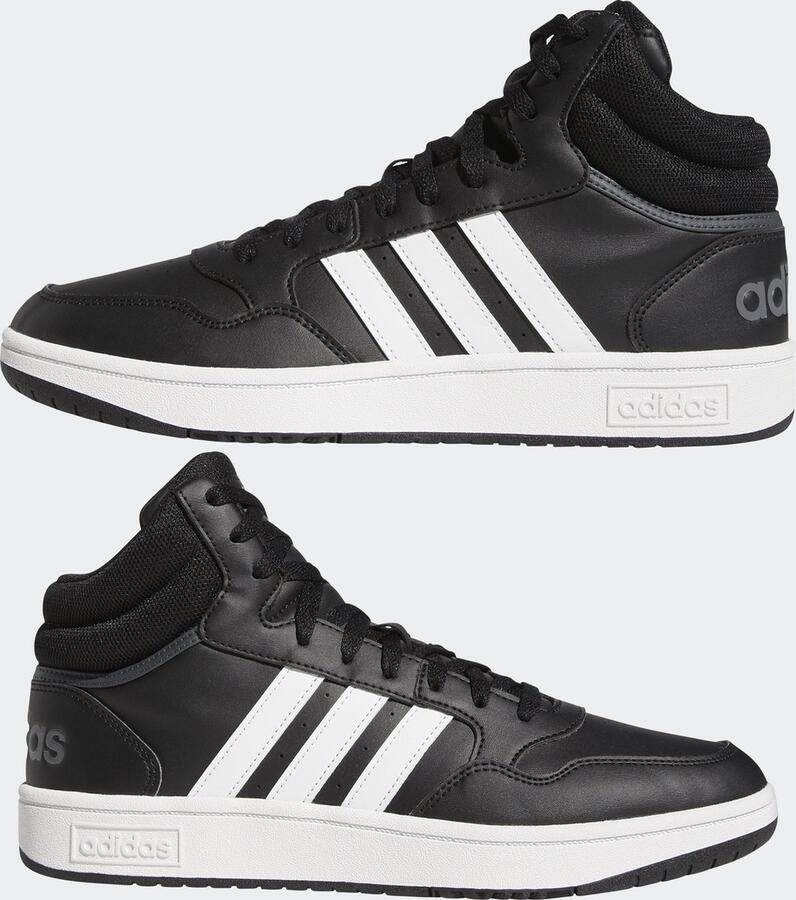 Adidas SPORTSWEAR Hoops 3.0 Mid Sneakers Heren Core Black Ftwr White Grey Six - Foto 6