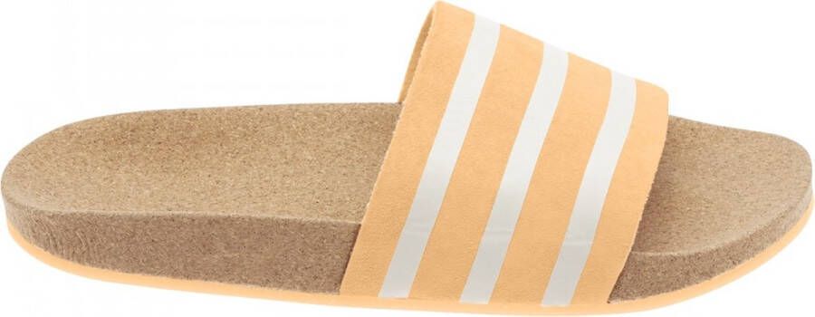 Adidas Adilette W Cork Oranje Wit Dames Badslipper FX5919 - Schoenen.nl