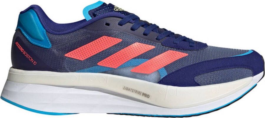 adidas Adizero Boston 10 Heren Sportschoenen rood blauw