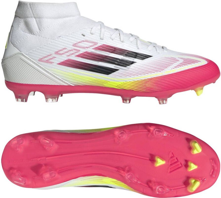 Adidas f50 league fg mg mid Voetbal schoen firm ground heren Wit-Geel