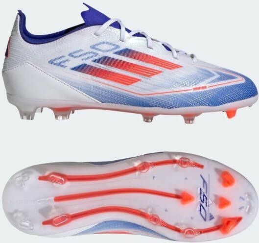 Adidas F50 Pro FG Junior Cloud White Solar Red Lucid Blue- Cloud White Solar Red Lucid Blue