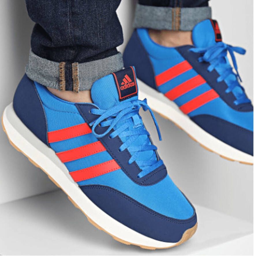 Adidas Run 60S 3.0 heren sneakers blauw rood Uitneembare zool