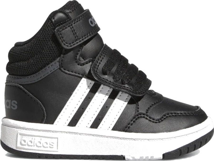 Adidas Sportswear Hoop Mid sneakers zwart wit grijs Imitatieleer 19