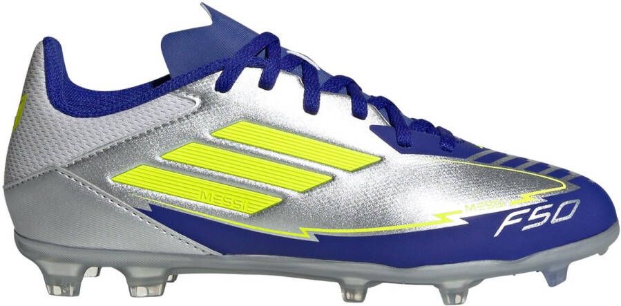 Adidas Perfor ce F50 League Messi Firm Multi-Ground Voetbalschoenen Kids Kinderen Zilver