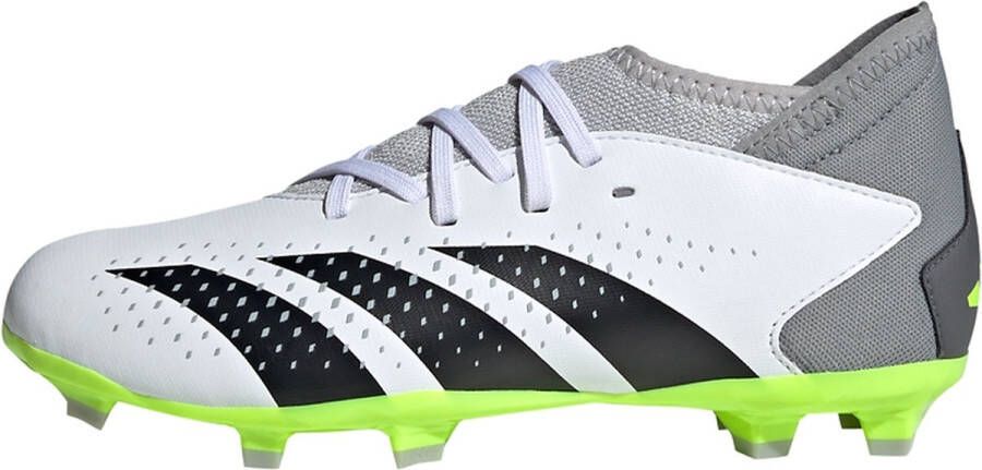 Adidas Predator Accuracy.3 Gras Voetbalschoenen (FG) Kids Wit Grijs Felgeel Zwart