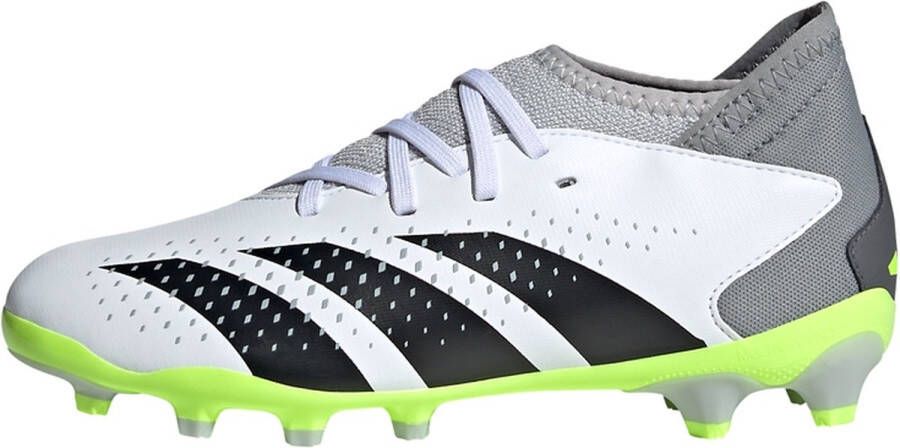 Adidas Predator Accuracy.3 Gras Kunstgras Voetbalschoenen (MG) Kids Wit Grijs Felgeel Zwart