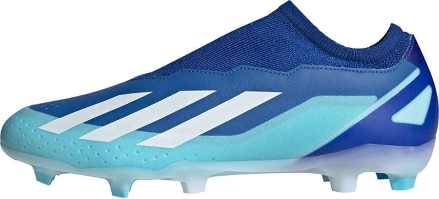 Adidas X Crazyfast.3 Veterloze Gras Voetbalschoenen (FG) Blauw Lichtblauw Wit