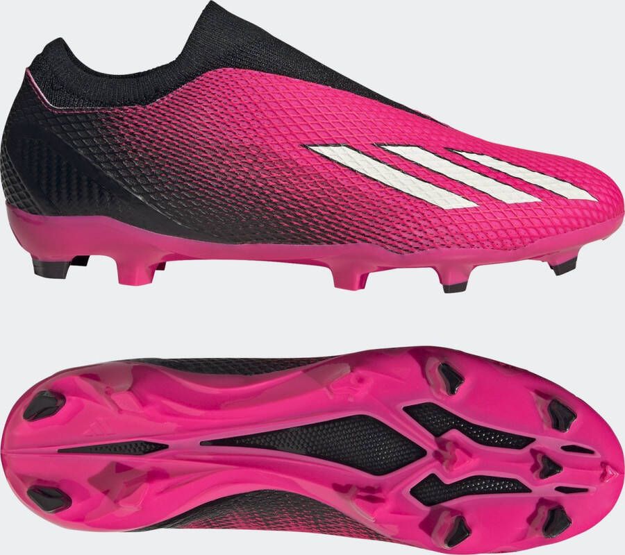 Adidas Performance X Speedportal.3 Veterloze Firm Ground Voetbalschoenen Unisex Roze