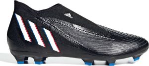 Adidas Predator Edge.3 Veterloze Firm Ground Voetbalschoenen Core Black Cloud White Vivid Red Heren
