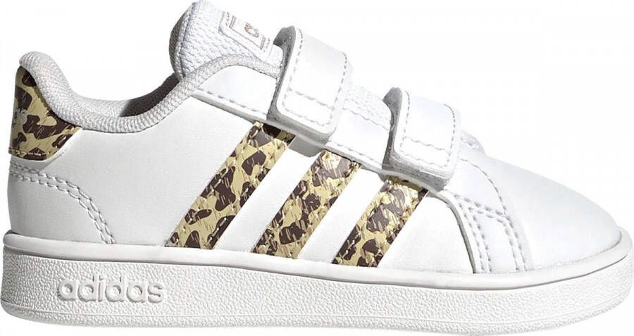 Adidas grand court sneakers wit bruin kinderen -