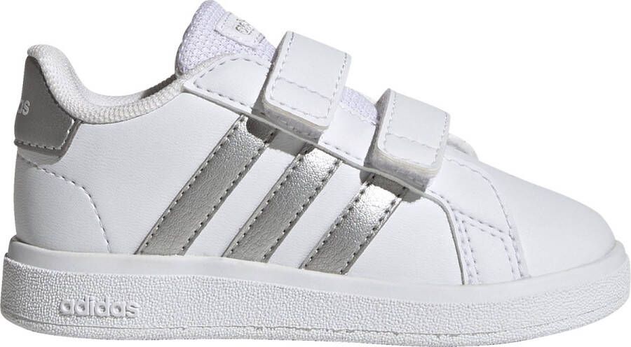 Adidas Sportswear Grand Court 2.0 sneakers wit matzilver Imitatieleer 23