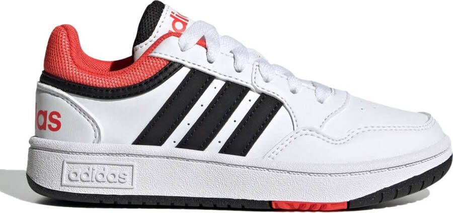 Adidas Sportswear Hoops 3.0 sneakers wit zwart rood Imitatieleer 35 1 2