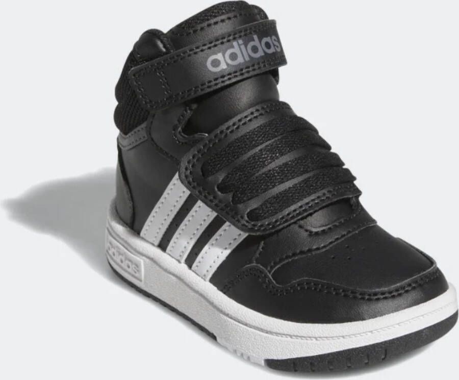 Adidas Sportswear Hoop Mid sneakers zwart wit grijs Imitatieleer 21