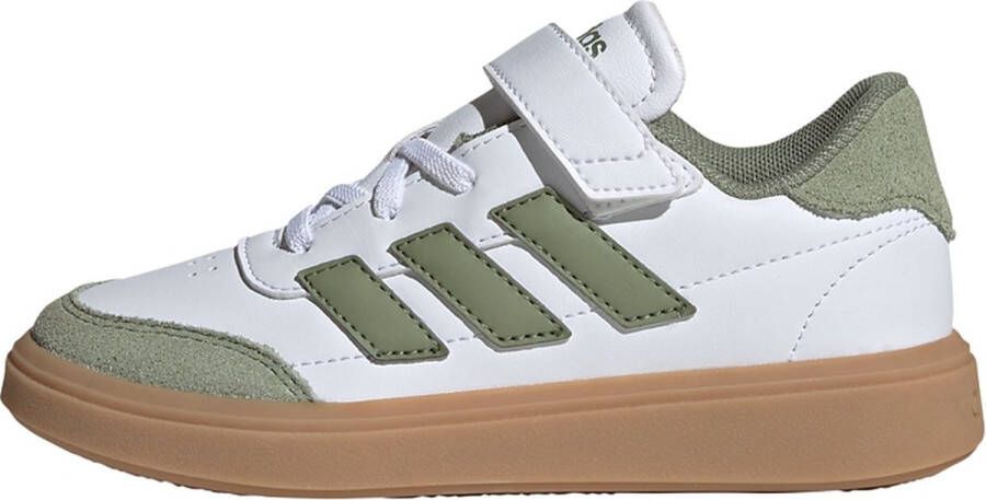 Adidas Sportswear Courtblock sneakers wit mosgroen gum Imitatieleer 35