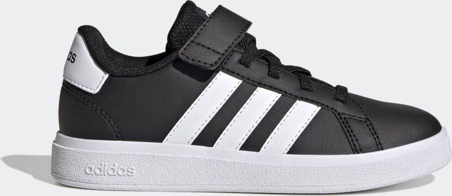 adidas Sportswear Grand Court Schoenen met Elastische Veters en Klittenband Kinderen Zwart