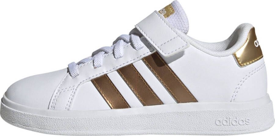 Adidas Sportswear Grand Court Sustainable Lifestyle Court Schoenen met Elastische Veters en Klittenband Kinderen Wit