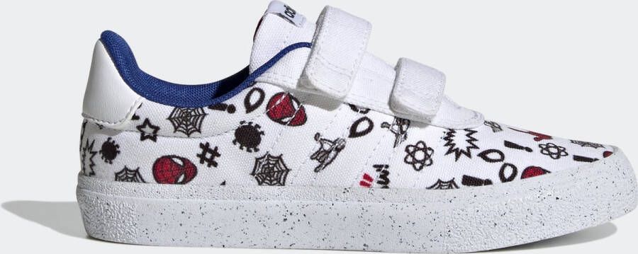 Adidas Sportswear x Marvel VULCRAID3R Spider- Lifestyle Skateboarding Schoenen met Klittenband Kinderen Wit