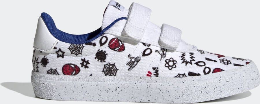 adidas Sportswear x Marvel VULCRAID3R Spider-Man Schoenen met Klittenband Kinderen Wit