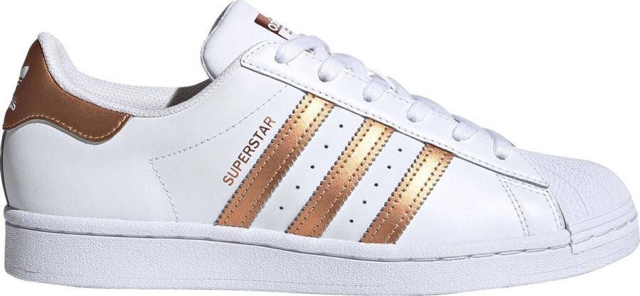 Adidas Originals Witte Leren Sneakers met Contrast Inzetstukken White Dames