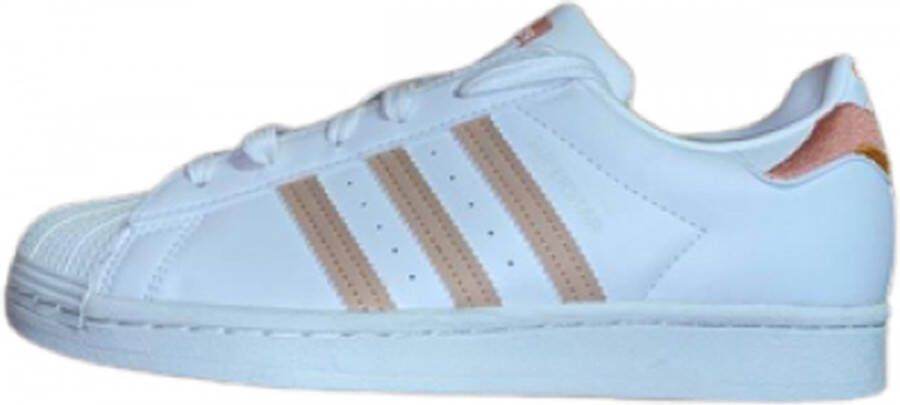 Adidas Originals Superstar sneakers wit ecru lichtoranje