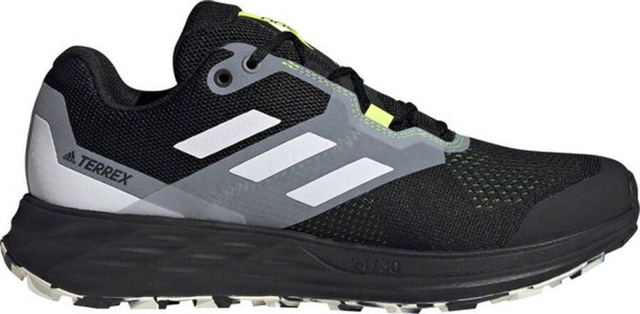 Adidas Terrex Two Flow Trail Running Schoenen Core Black Crystal White Solar Yellow Dames