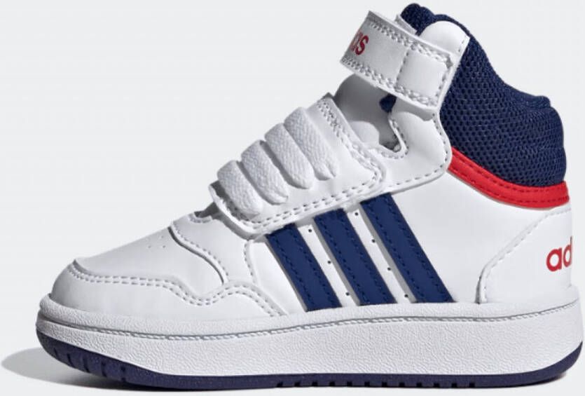 Adidas Sportswear Hoop Mid sneakers wit blauw rood Imitatieleer 23