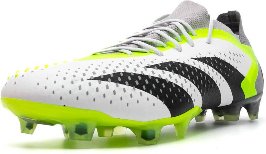 Adidas Predator Accuracy.1 Low Gras Voetbalschoenen (FG) Wit Grijs Felgeel Zwart
