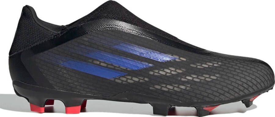 Adidas X Speedflow.3 Veterloze Firm Ground Voetbalschoenen Core Black Sonic Ink Solar Yellow Dames